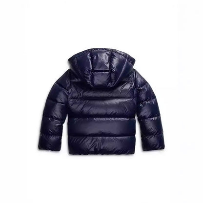 Womens puffer jacket with hood, full zip and side pockets