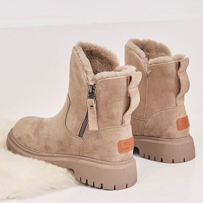 Women's winter boots with side zip and chunky platform sole