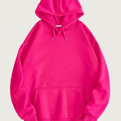 Drop shoulder hoodies for women with kangaroo pocket