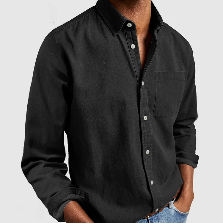 Button down shirts for men with chest pocket and long sleeves