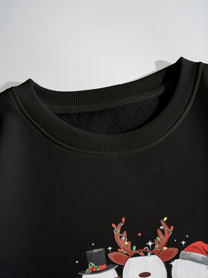 Womens Christmas sweater crew neck sweatshirt with wine glass print