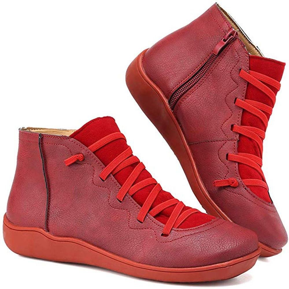 Chelsea boots for women with side zip and lace up front, flat sole
