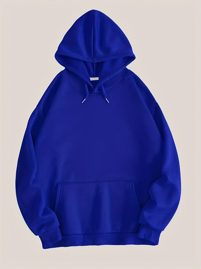 Drop shoulder hoodies for women with kangaroo pocket