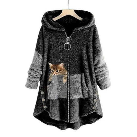 Hoodies for women with kangaroo pocket and side button detail