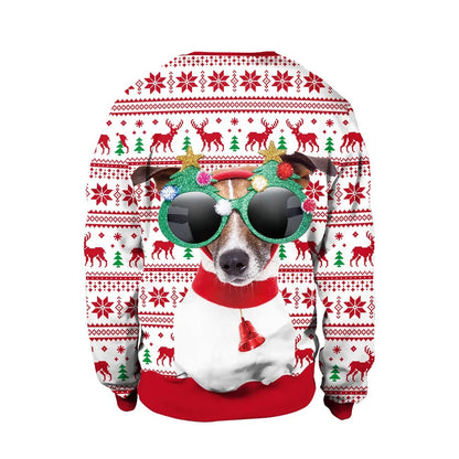 Ugly christmas sweater for men with crew neck and festive print