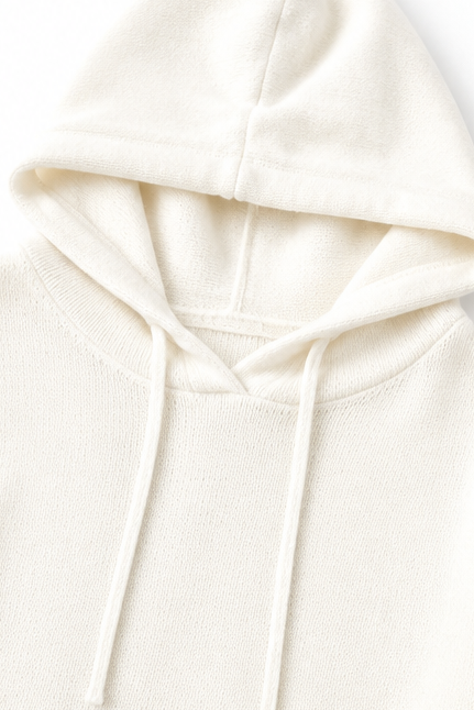 Oversized hoodies for women, drawstring knitted hooded sweater