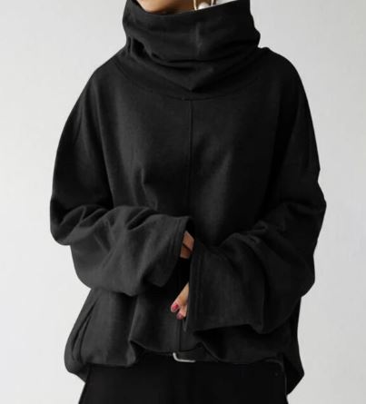Women's sweaters oversized turtleneck with drop shoulder and long sleeves
