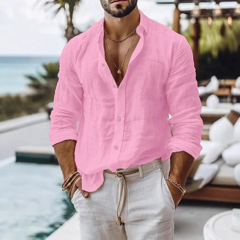 Button down shirts for men with long sleeves and relaxed fit