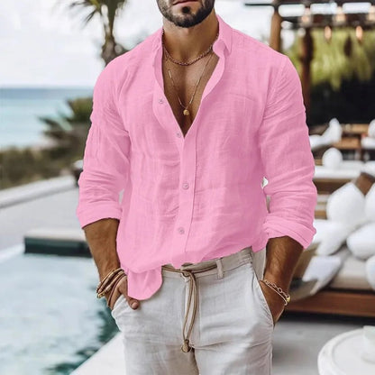 Button down shirts for men with long sleeves and relaxed fit