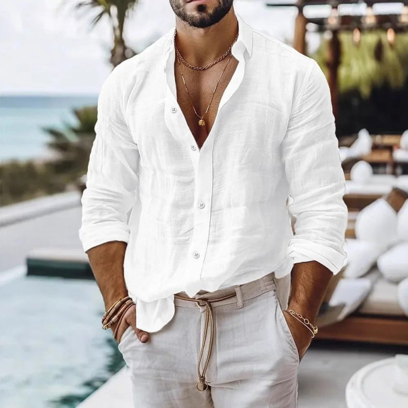 Button down shirts for men with long sleeves and relaxed fit