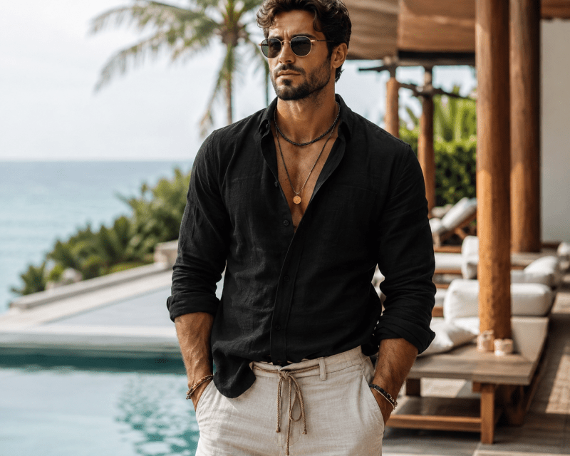 Button down shirts for men with long sleeves and relaxed fit