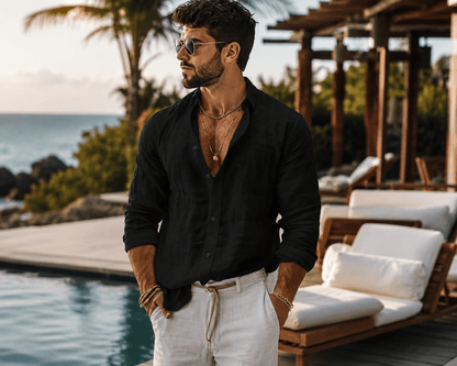 Button down shirts for men with long sleeves and relaxed fit