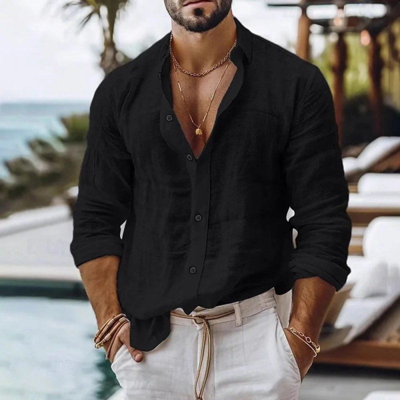 Button down shirts for men with long sleeves and relaxed fit