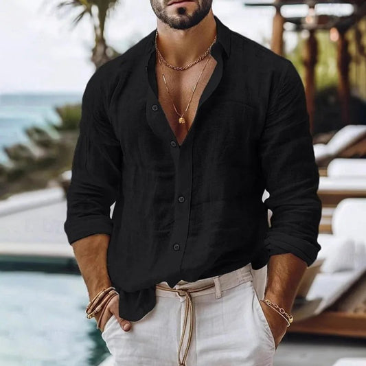Button down shirts for men with long sleeves and relaxed fit