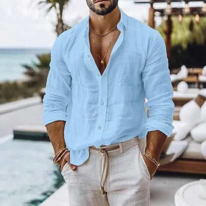 Button down shirts for men with long sleeves and relaxed fit