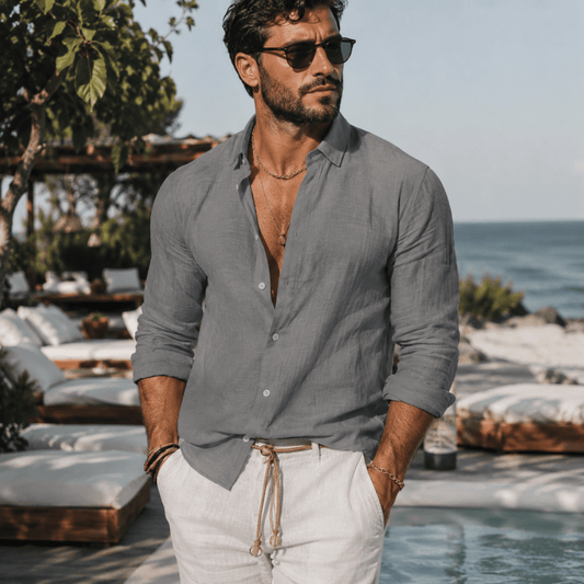 Button down shirts for men with long sleeves and relaxed fit