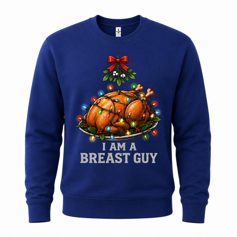 Ugly Christmas sweater crew neck with funny turkey graphic