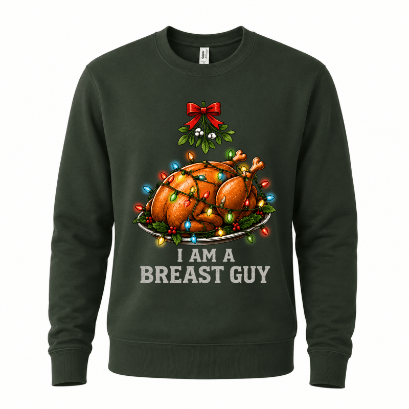 Ugly Christmas sweater crew neck with funny turkey graphic