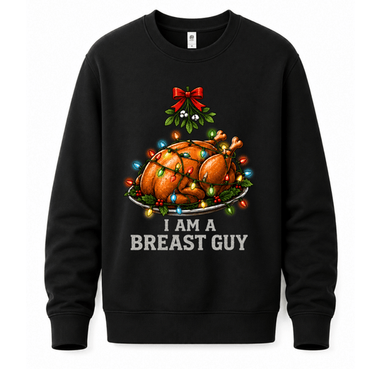 Ugly Christmas sweater crew neck with funny turkey graphic