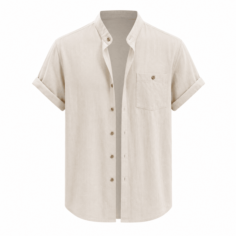 Short sleeve button up shirts for men with chest pocket