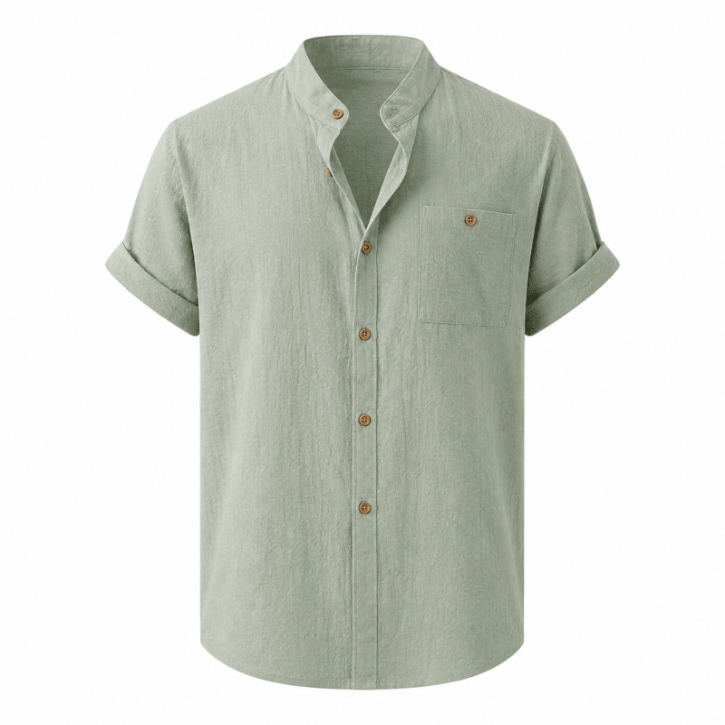 Short sleeve button up shirts for men with chest pocket