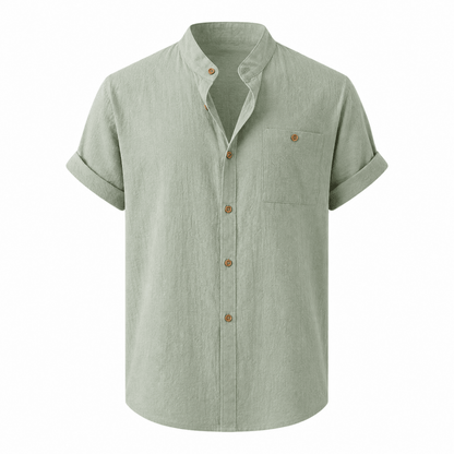 Short sleeve button up shirts for men with chest pocket