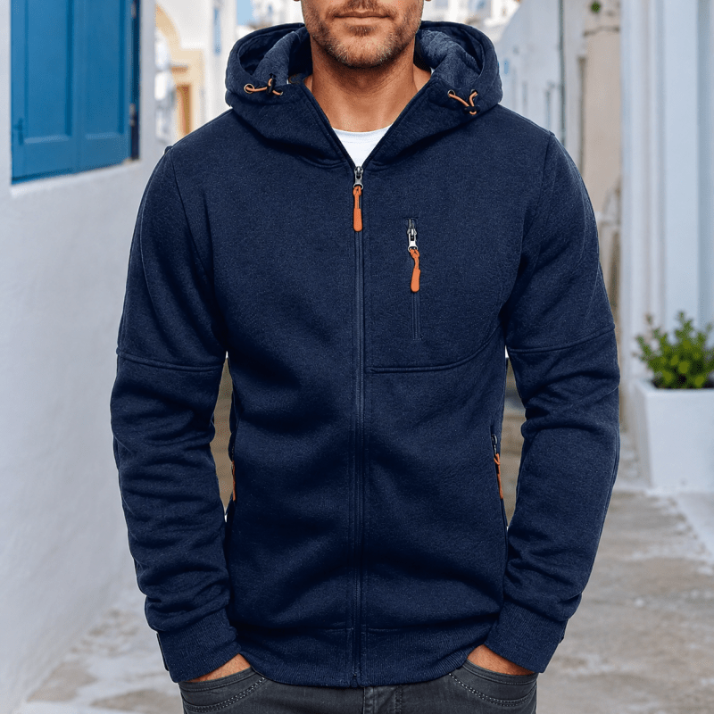 Mens hoodies with full zip and hood, zip up hoodie with pockets