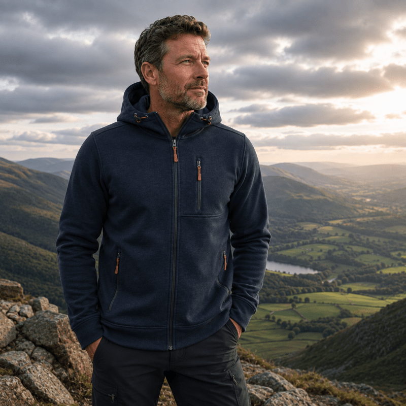 Mens hoodies with full zip and hood, zip up hoodie with pockets