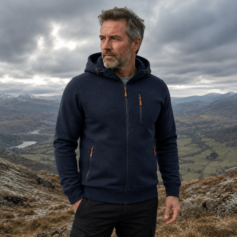 Mens hoodies with full zip and hood, zip up hoodie with pockets
