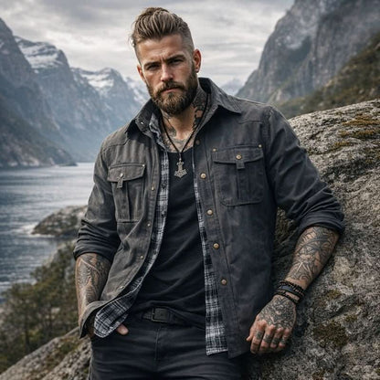Button up shirts for men with chest pockets and plaid lining