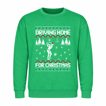 Womens christmas sweater with golf graphic and crew neck
