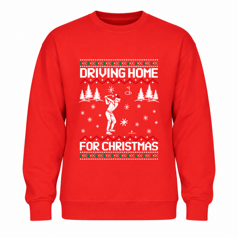 Womens christmas sweater with golf graphic and crew neck