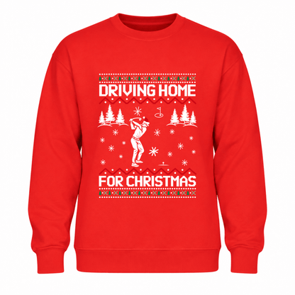 Womens christmas sweater with golf graphic and crew neck