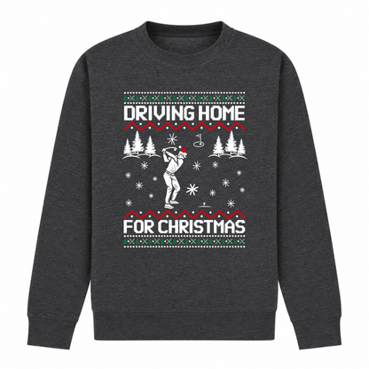 Womens christmas sweater with golf graphic and crew neck