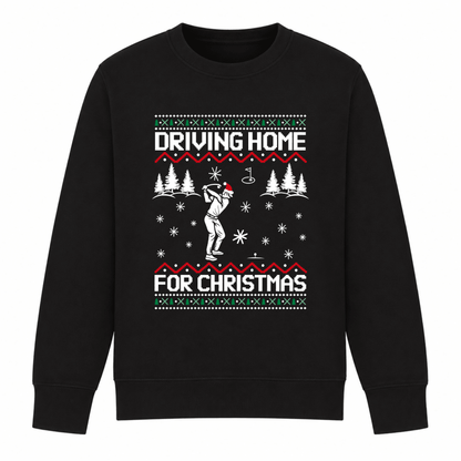 Womens christmas sweater with golf graphic and crew neck