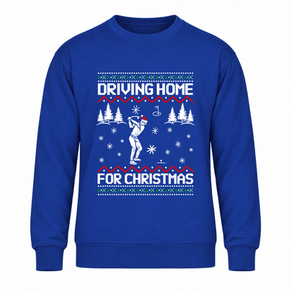 Womens christmas sweater with golf graphic and crew neck