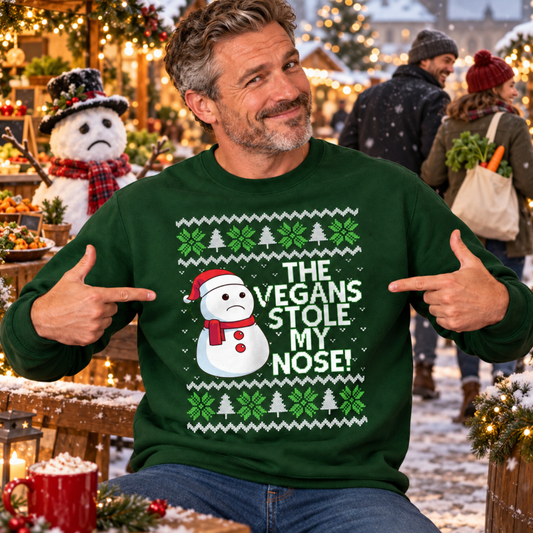 Womens Christmas sweater crew neck sweatshirt with snowman graphic