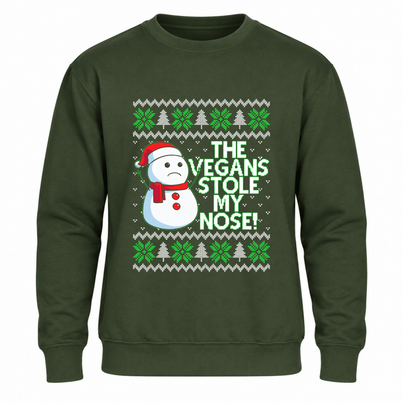 Womens Christmas sweater crew neck sweatshirt with snowman graphic