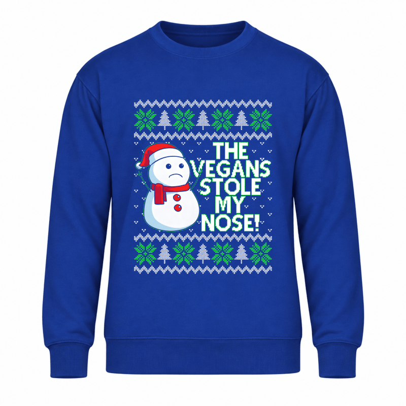 Womens Christmas sweater crew neck sweatshirt with snowman graphic