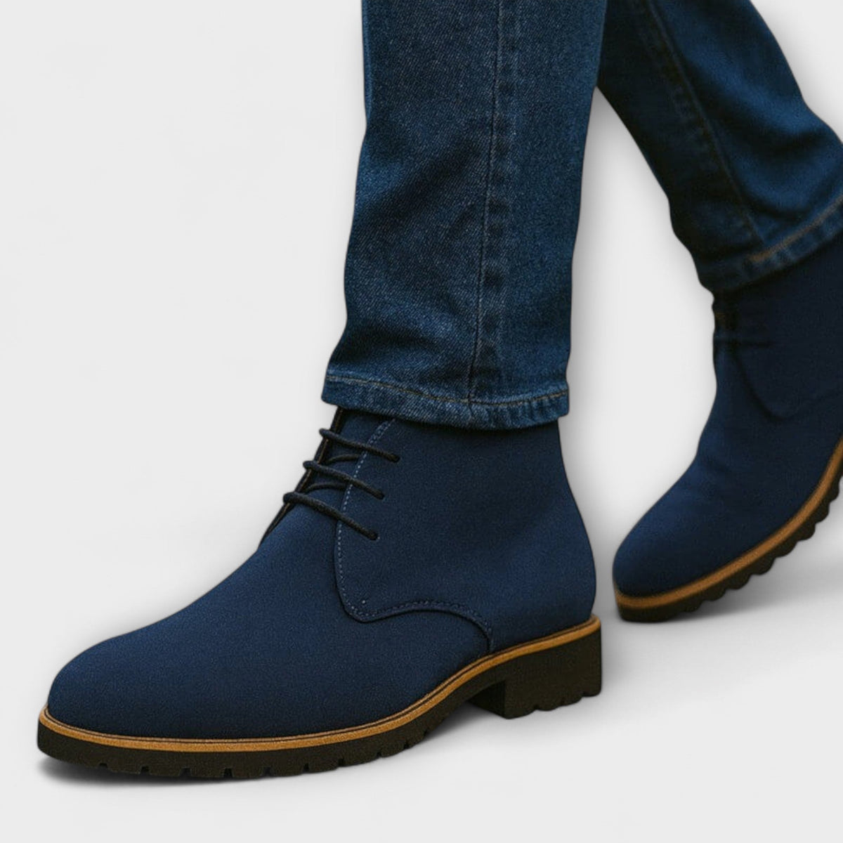 Men's boots chukka lace up ankle boots with chunky tread sole