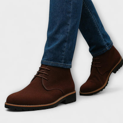 Men's boots chukka lace up ankle boots with chunky tread sole