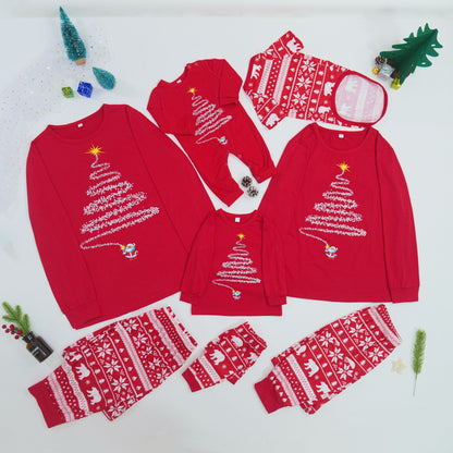 Christmas pajamas matching family set with long sleeve top and pants
