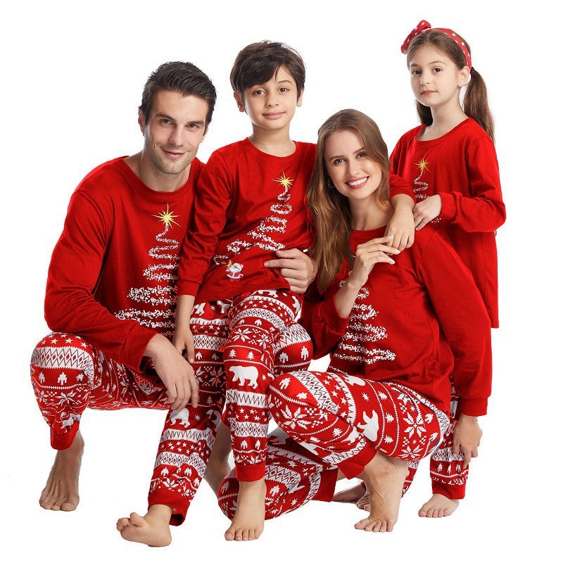 Christmas pajamas matching family set with long sleeve top and pants