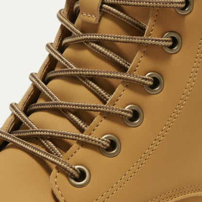 Men's boots with chunky lug sole, lace up ankle work boots