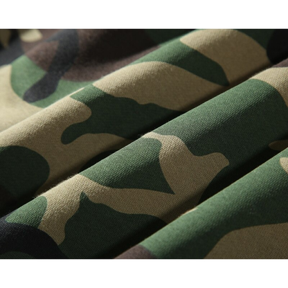 Mens hoodies camo print pullover with kangaroo pocket