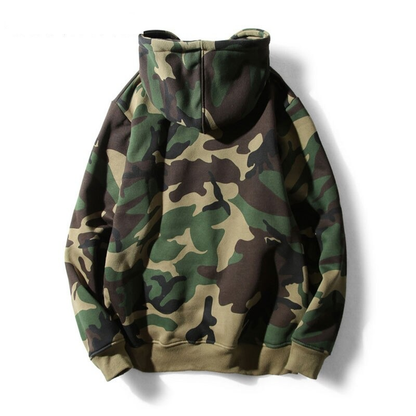 Mens hoodies camo print pullover with kangaroo pocket