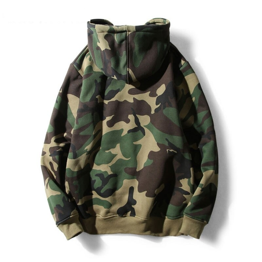 Mens hoodies camo print pullover with kangaroo pocket