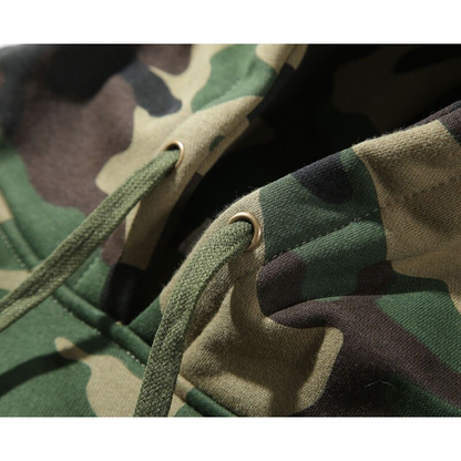 Mens hoodies camo print pullover with kangaroo pocket