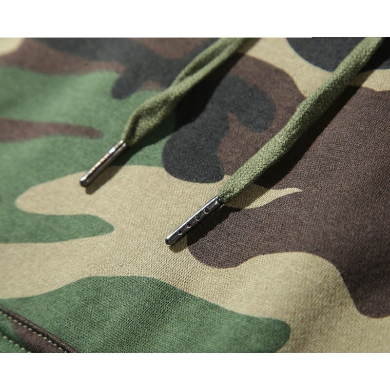 Mens hoodies camo print pullover with kangaroo pocket
