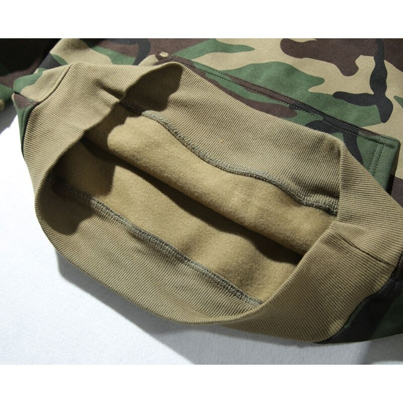 Mens hoodies camo print pullover with kangaroo pocket